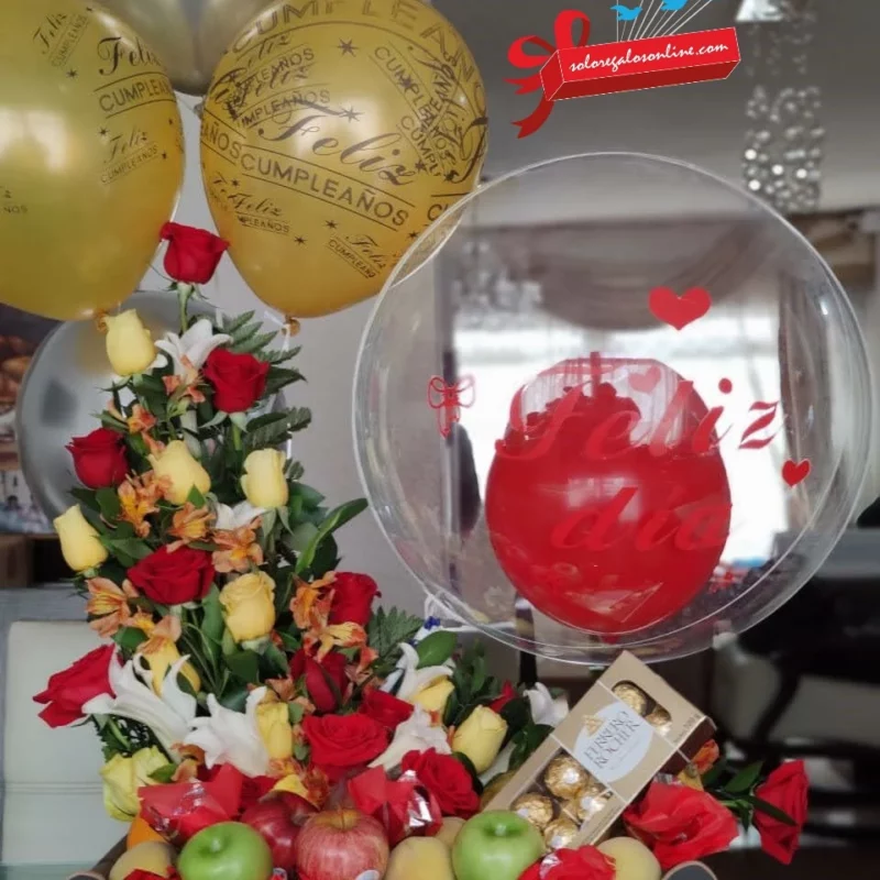 Desayuno sorpresa en Bogotá con un arreglo de rosas, especial como regalo de cumpleaños y de fechas importantes